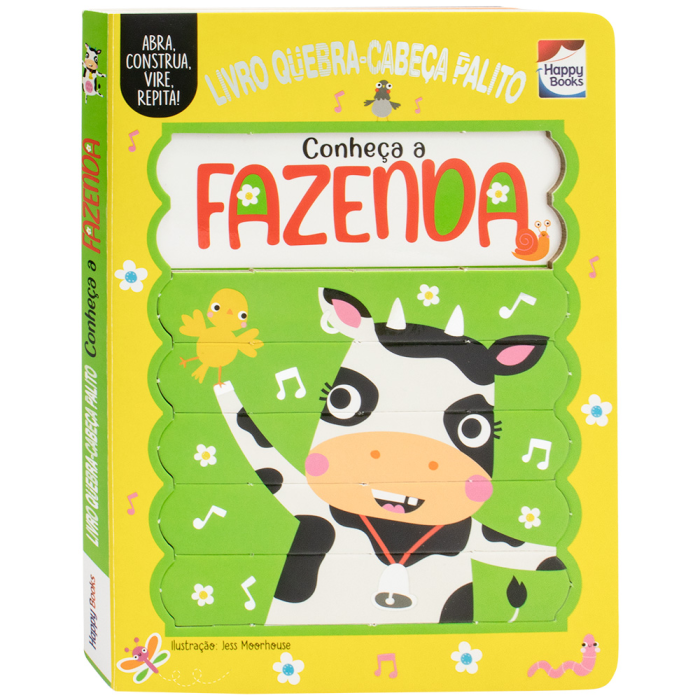 Livro Quebra-cabeça Palito: Conheça a Fazenda - Happy Books
