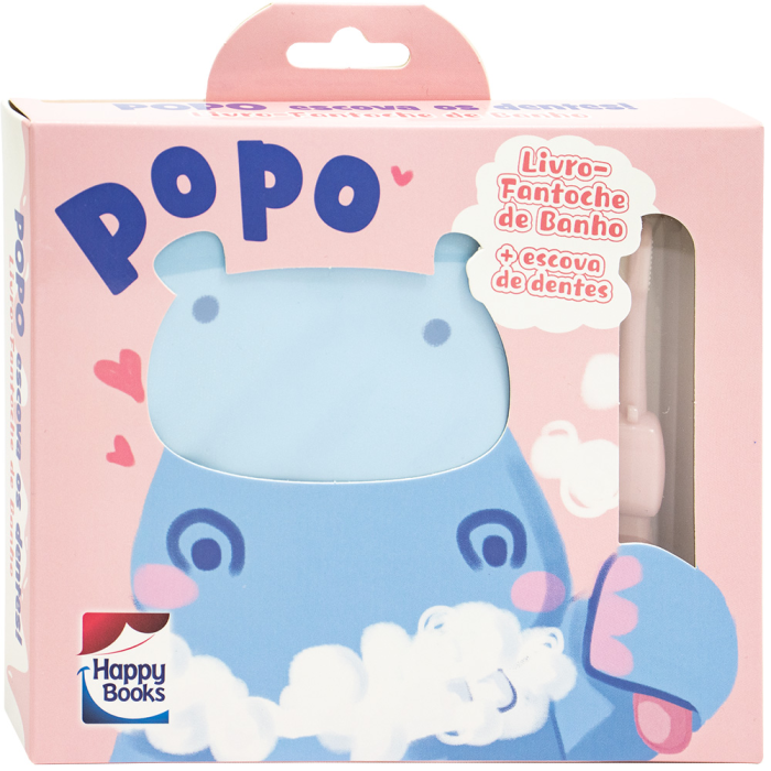 Livro-Fantoche de Banho: Popo Escova os Dentes! (Rosa) - Happy Books