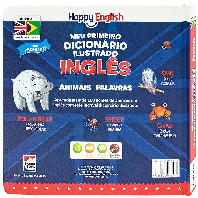 Happy English: Meu Primeiro Dicionário Ilustrado - Animais - Happy Books