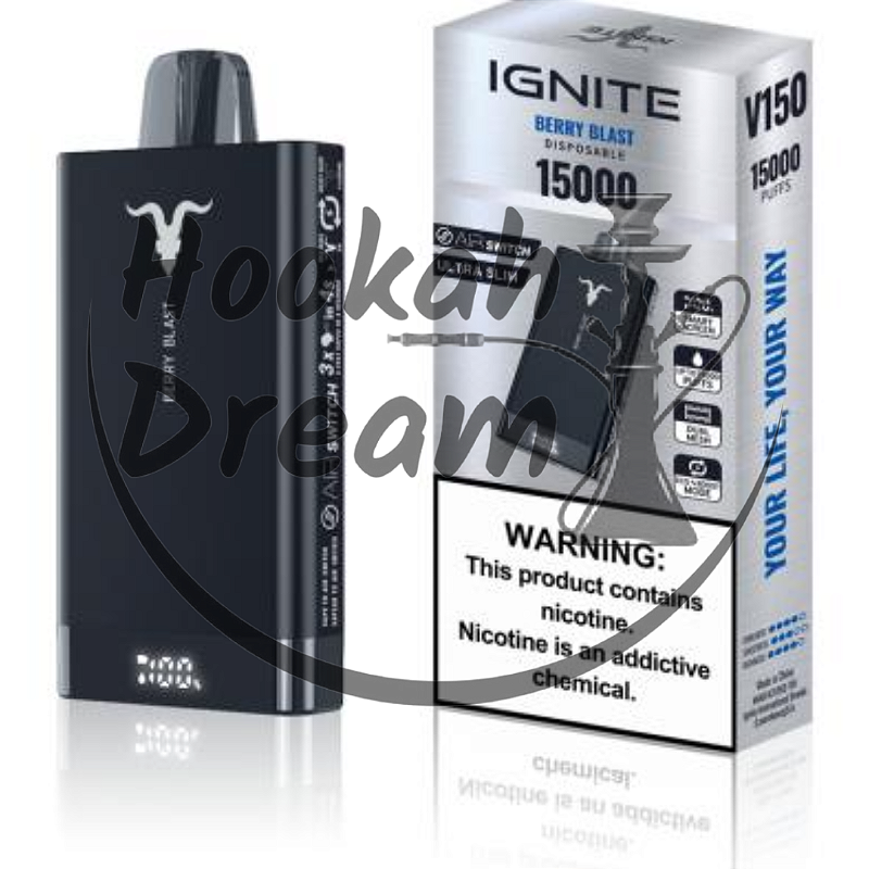 IGNITE V150 BERRY BLAST Pod Descartável 15.000 puffs Hookah Dream