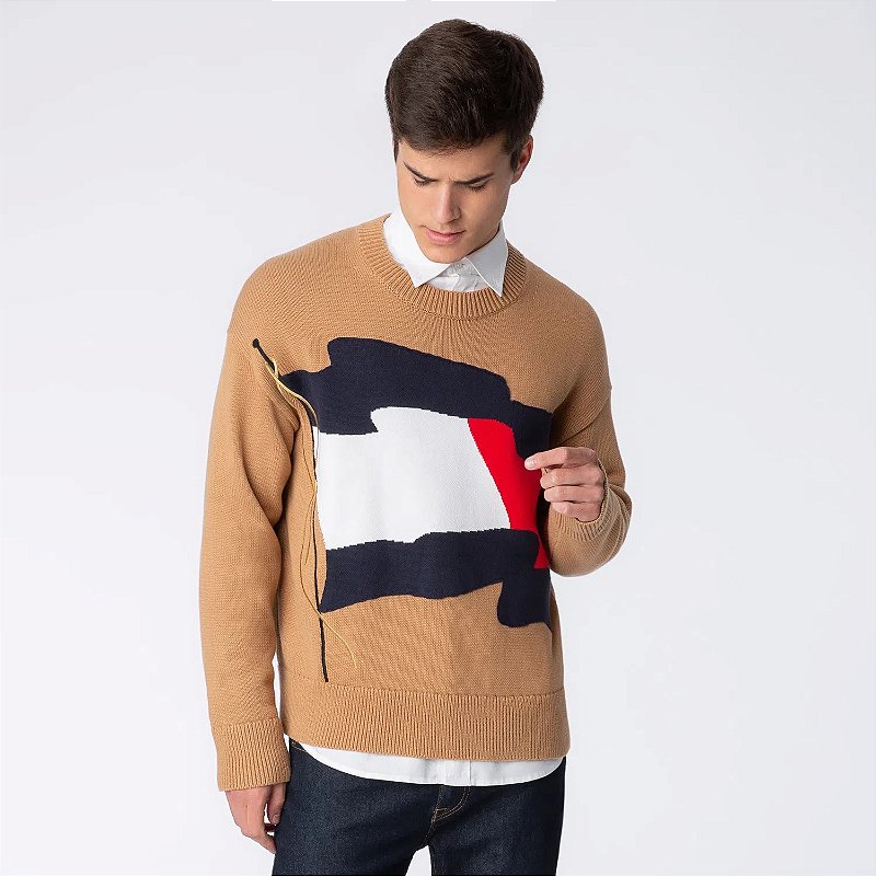 Jaqueta Tommy Hilfiger Gola alta com bandeira bordada - Fiofio Magazine ::  Roupas & Acessórios