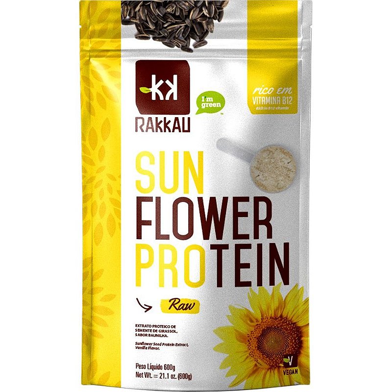Sun Flower Protein Natural Rakkau 600g Vegano Proteína Casa Veg