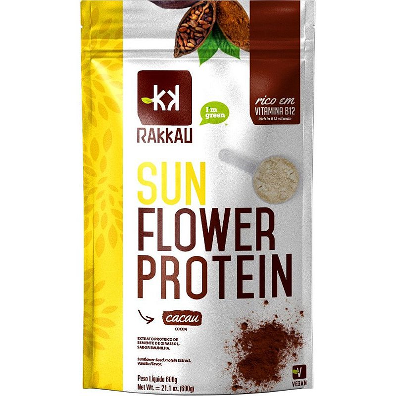 Sun Flower Protein Cacau Rakkau 600g Vegano Proteína Casa Veg A
