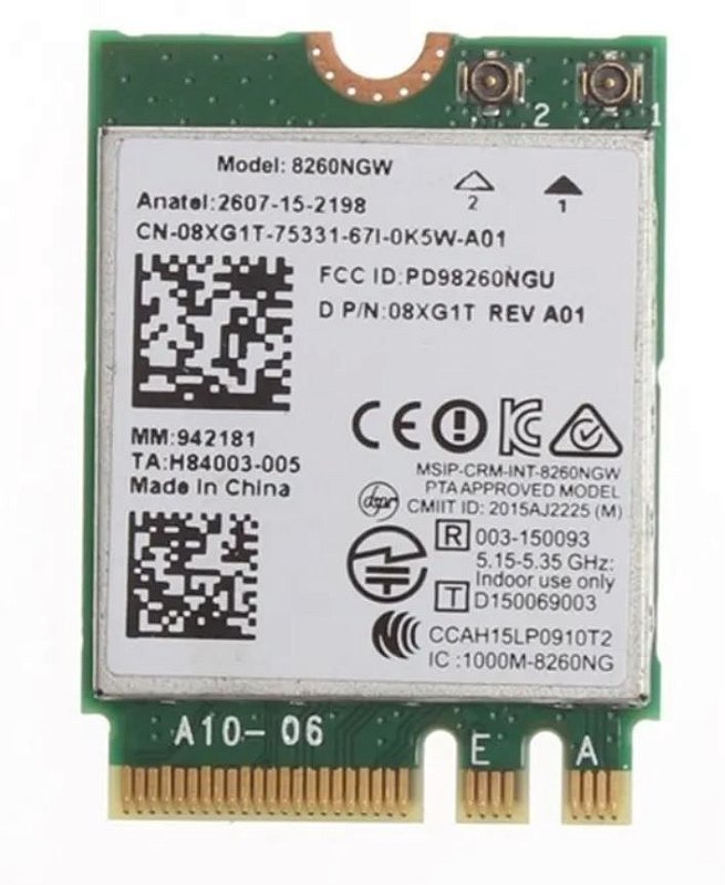 Placa Intel Wireless Bluetooth Notebook 8260ngw, 867Mbps - ShockTI ...