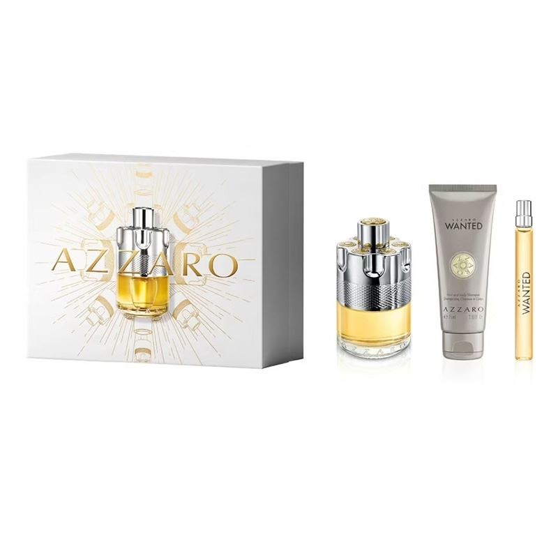 Azzaro Coffret Wanted Edt 100ml + Shampoo 75ml + Travel Size 10ml