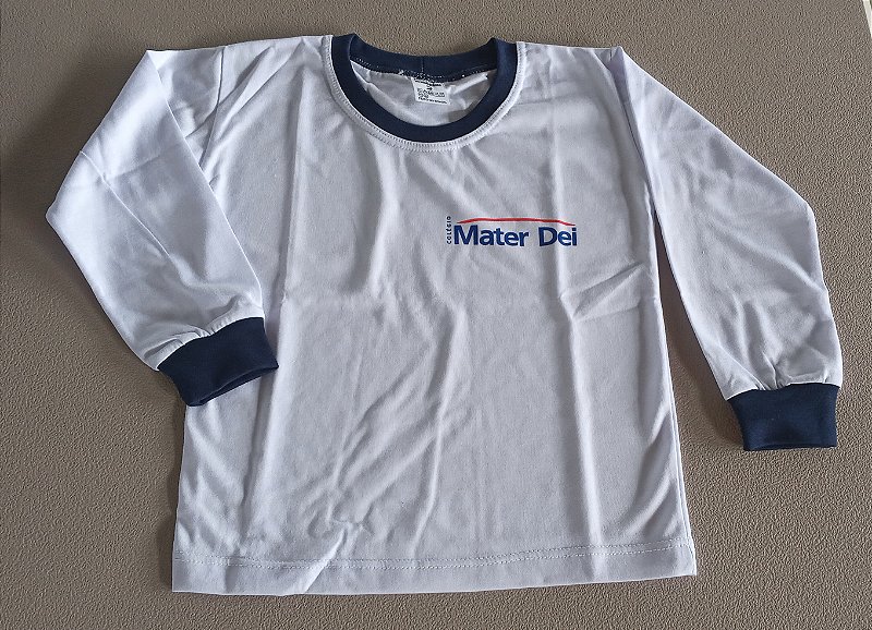 Camiseta Manga Longa Mater dei branca ou azul
