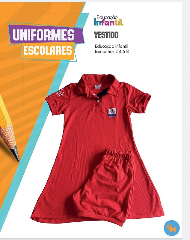 Vestido colégio Carmo infantil