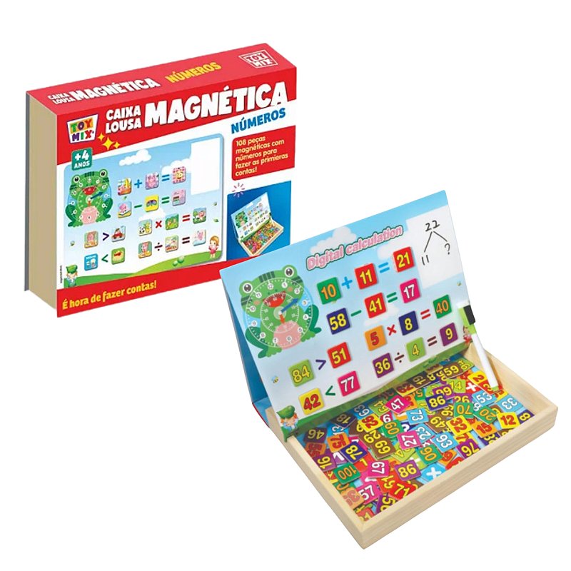Caixa Lousa Magnética Números - Toy Mix - Alternativa Brinquedos