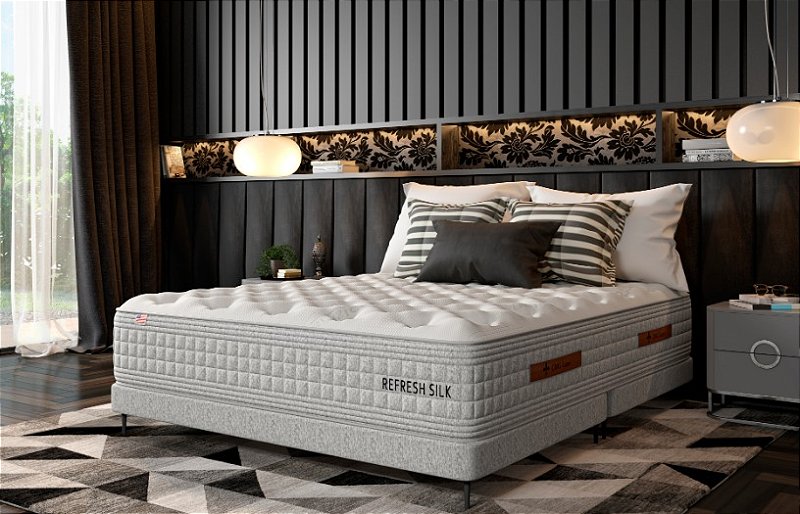 Colchão com Box CMG Refresh Silk Me HSS - King Size - 1,93 x 2,03m