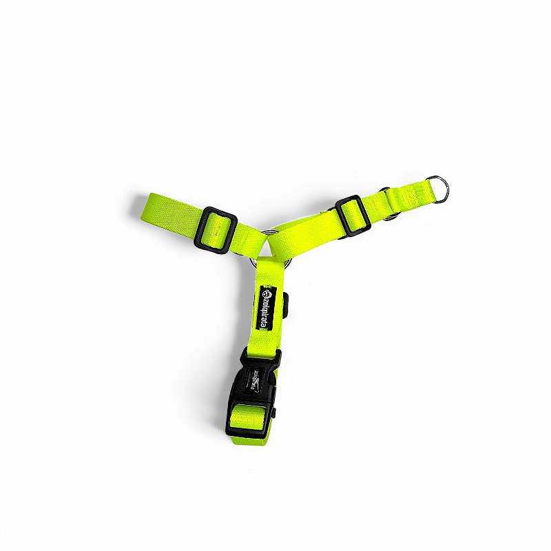 Peitoral Y Antipuxão para cachorros Neon Amarelo