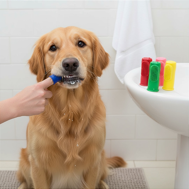 Escova de Dente Dedeira Flexível para cachorro e Gato