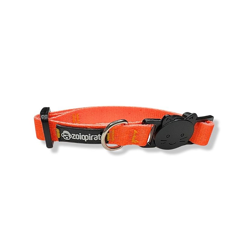 Coleira para Gatos Breakaway Anti-Enforcamento Neon Laranja
