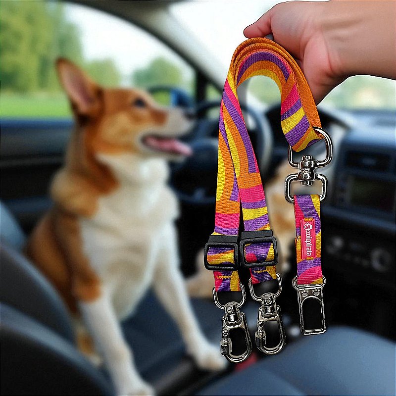 Cinto de Segurança Duplo para cachorros Wave