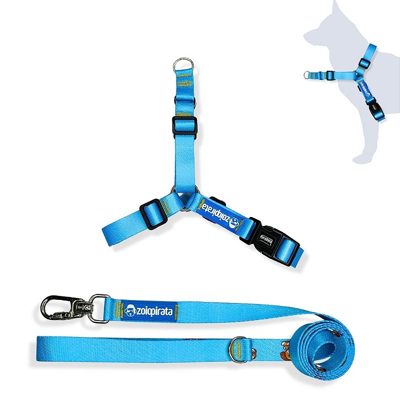 Kit Peitoral Y Antipuxão para cachorros com Guia Puppy