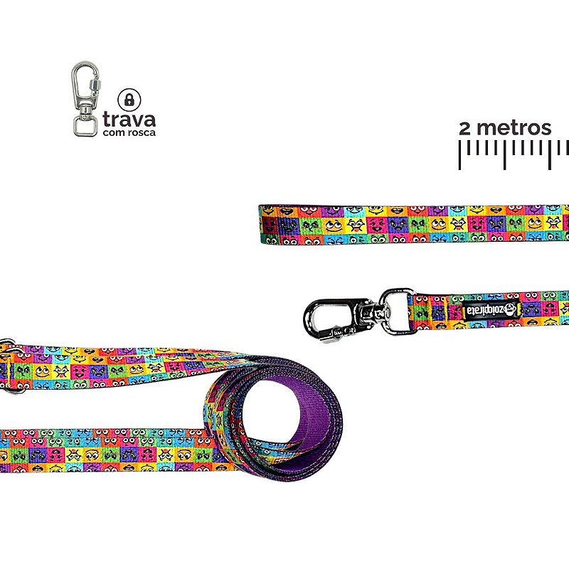 Guia Longa 2 metros para cachorros Emoji