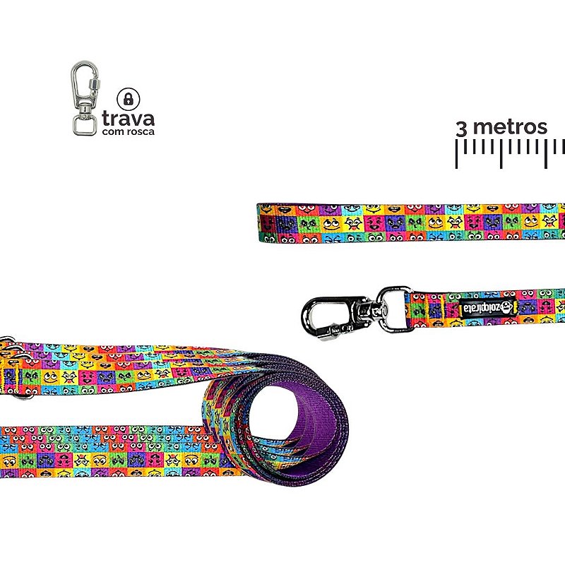 Guia Longa 3 metros para cachorros Emoji