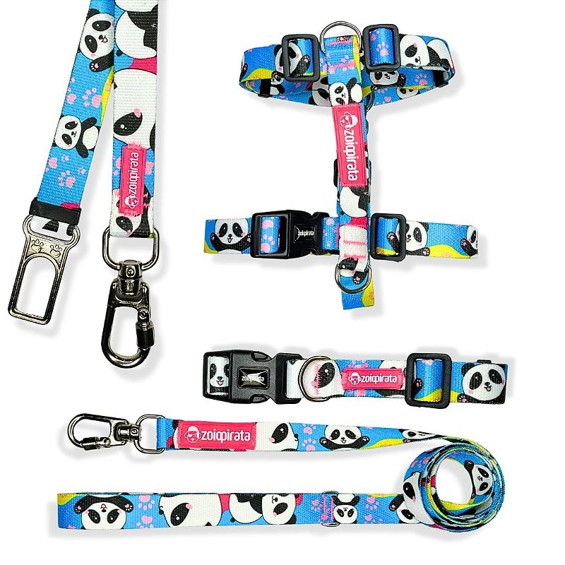 Kit 4 peças Passeio completo para cachorros Pandinha
