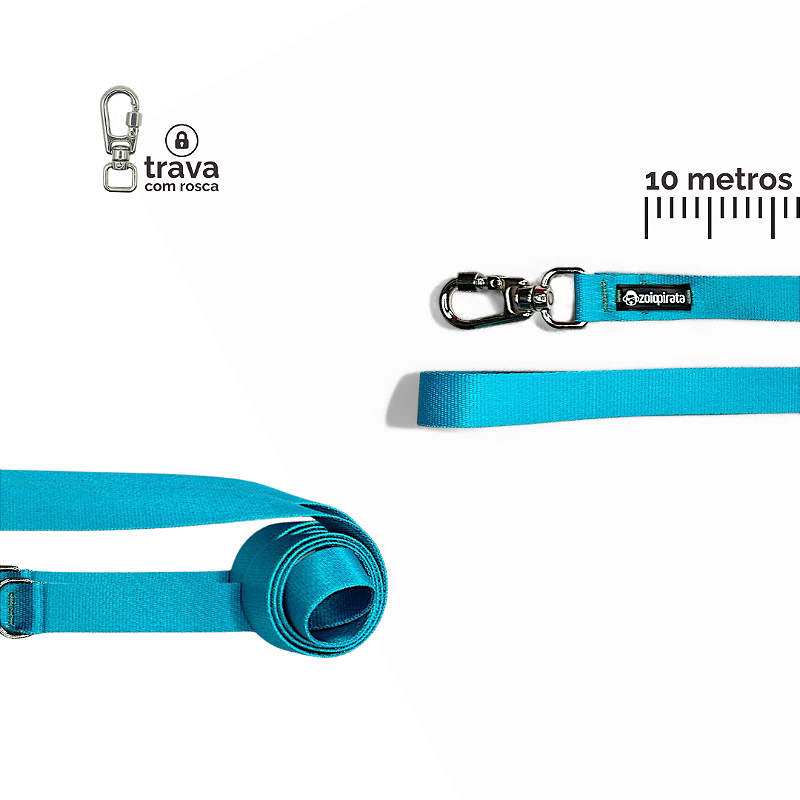 Guia Longa 10 metros para cachorros Tiffany
