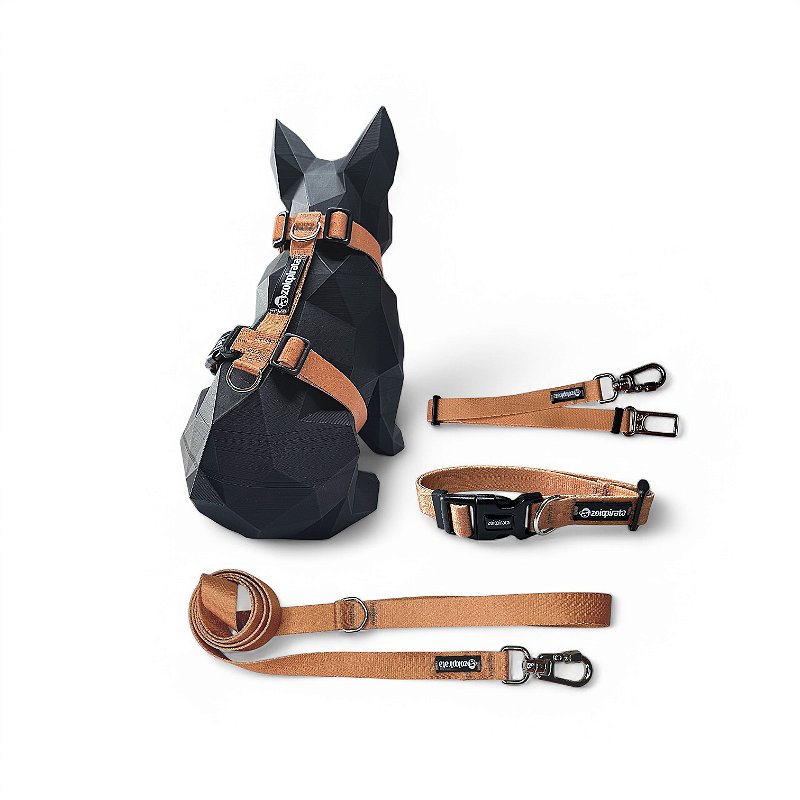 Kit 4 peças Passeio completo para cachorros Terracota
