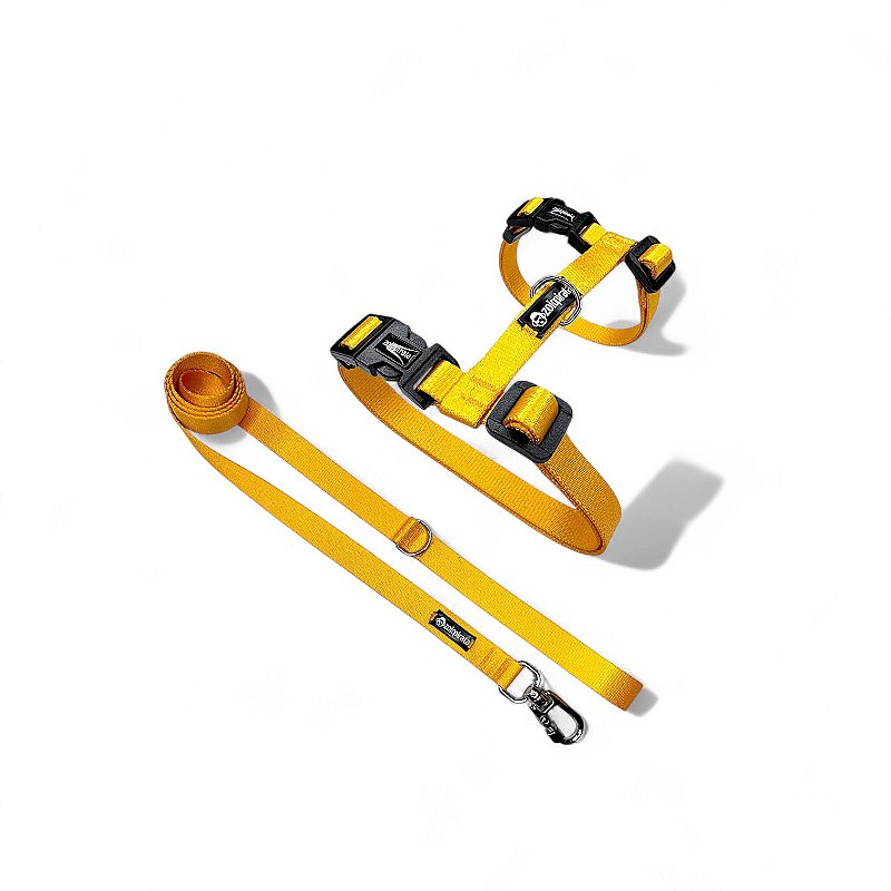 Peitoral para Gatos com Guia Amarelo