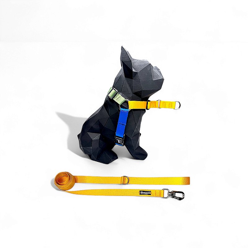 Kit Peitoral Y Antipuxão para cachorros com Guia Brasileiríssimo