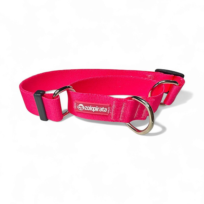 Coleira Martingale Antifuga para cachorros Neon Rosa