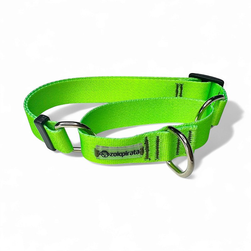 Coleira Martingale Antifuga para cachorros Neon Verde