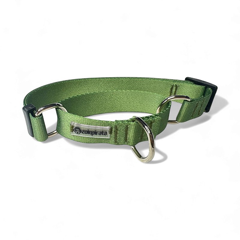 Coleira Martingale Antifuga para cachorros Verde Militar