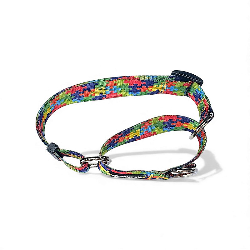 Coleira Martingale Antifuga para cachorros Quebra-Cabeça Autismo Suporte Emocional