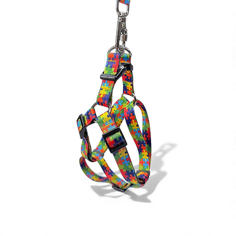 Peitoral Americano para cachorros Quebra-Cabeça Autismo Suporte Emocional