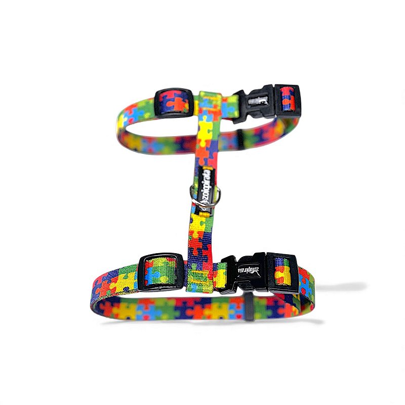 Peitoral para Gatos ou Cães Raça Mini com Guia Quebra-Cabeça Autismo Suporte Emocional