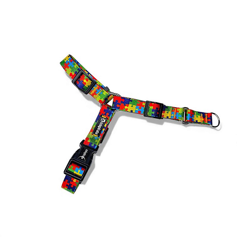 Peitoral Y Antipuxão para cachorros Quebra-Cabeça Autismo Suporte Emocional