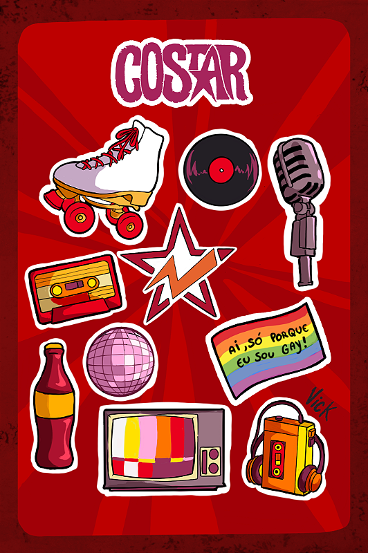 Cartela de Adesivos Retrô - CoST4R