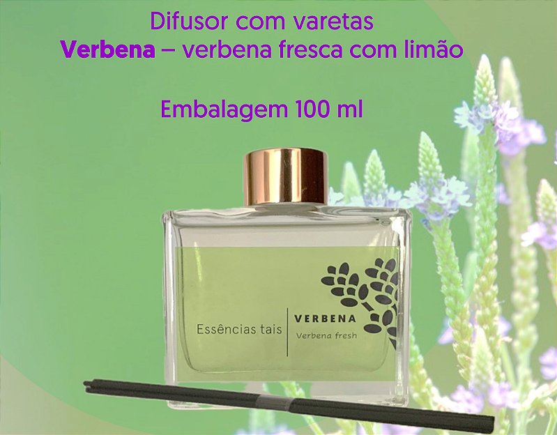 Difusor de aromas com varetas - Verbena - 100 ml