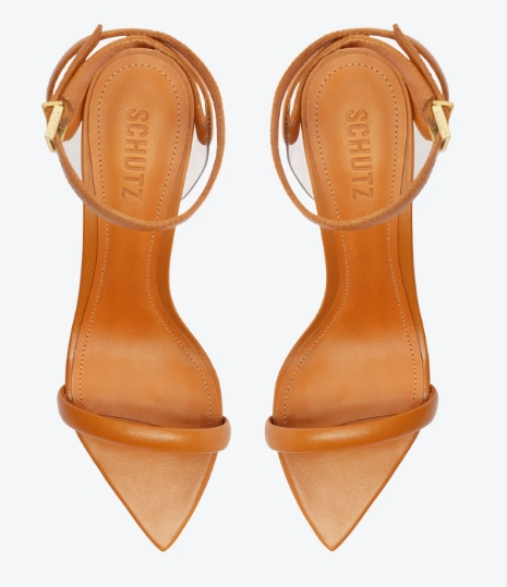 Schutz 593-Sandalia Salto Medio S 21039 0075 0012 70-Caramelo