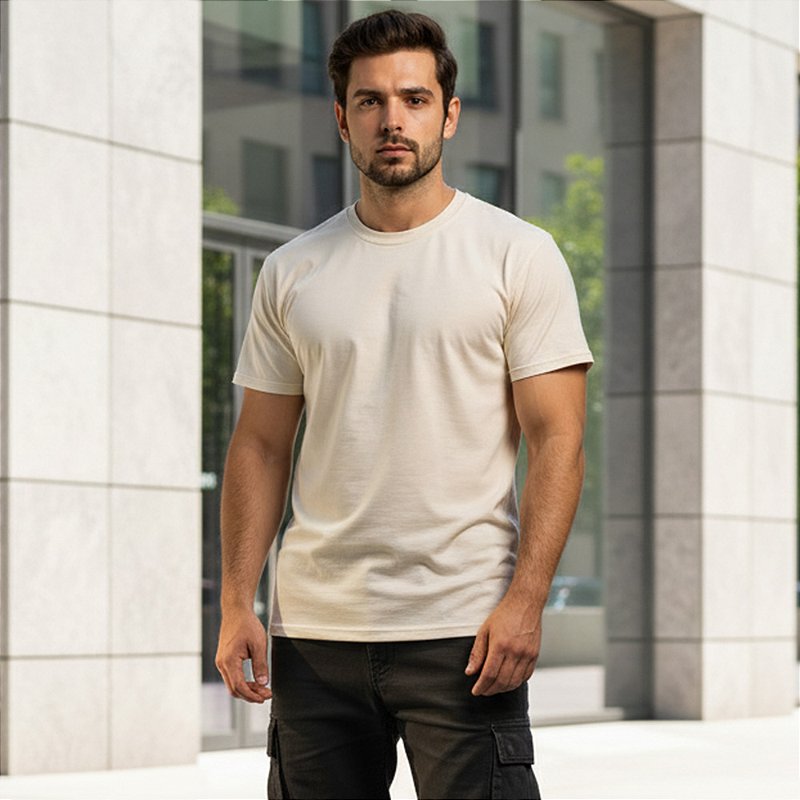 Camiseta - off white - Algodão cru - Essencial