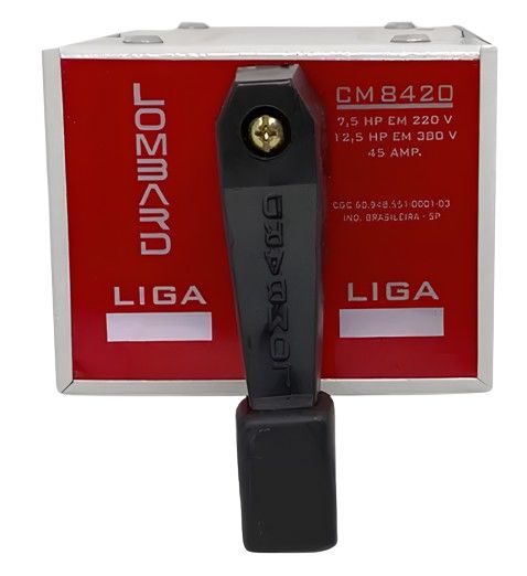 Chave Comutadora Trifasica C-8420 7,5cv 45a 220v Lombard - HIDROVOLT