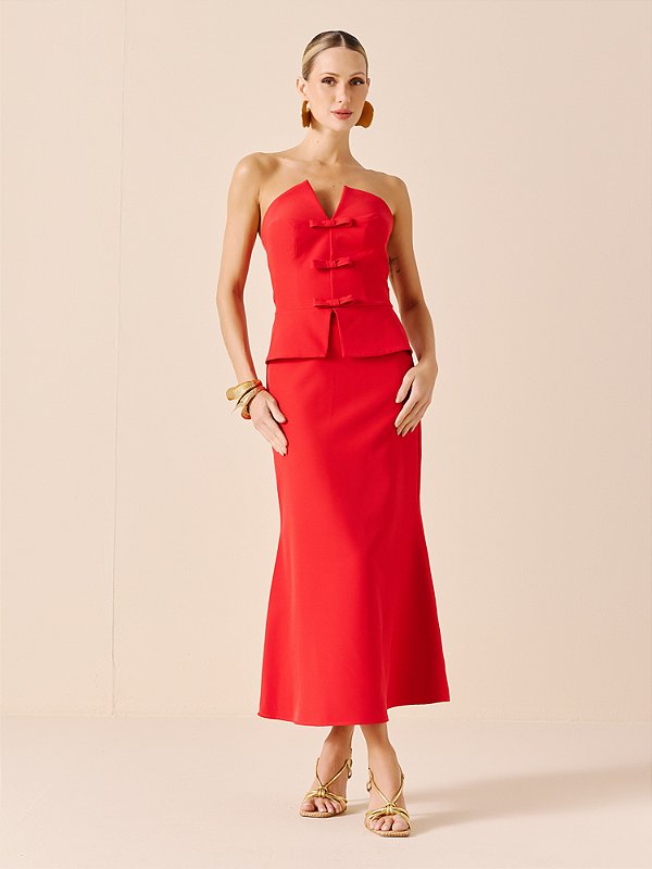 Vestido Hiper Midi com Laço