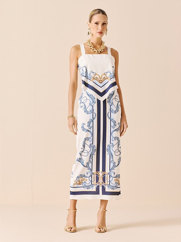 Vestido Super Midi Estampado