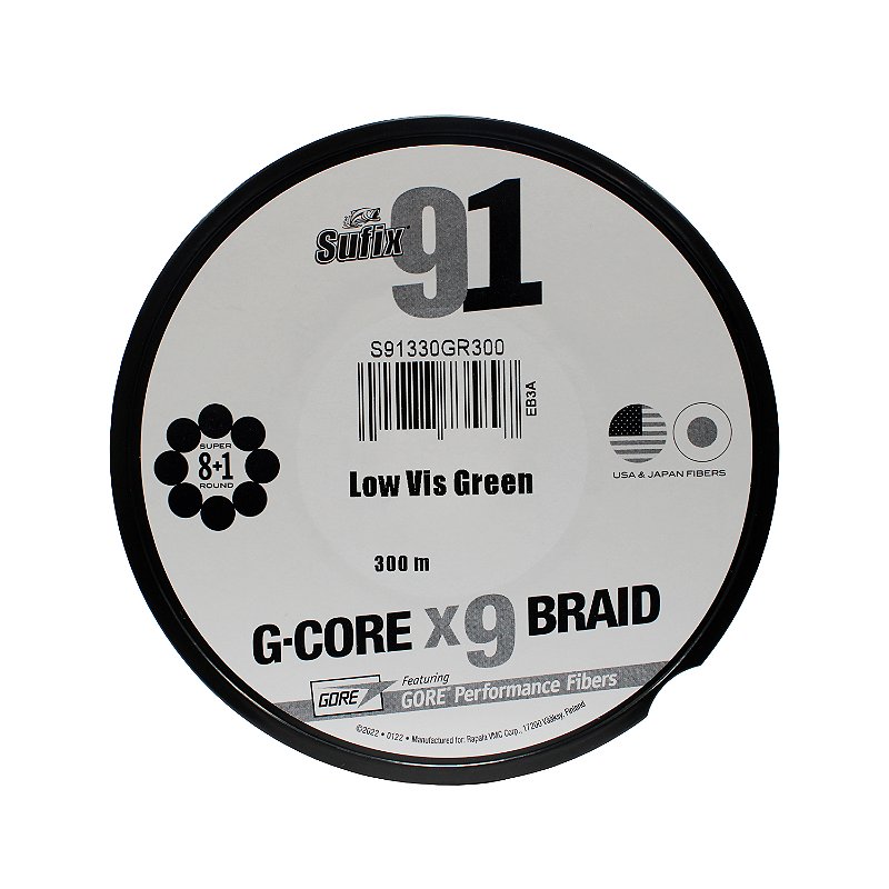 Linha de Pesca Multifilamento Sufix 91 G-Core 9x Braid 300m