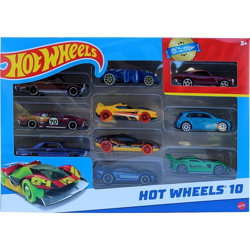 Hot wheels die-cast pack c/10 carrinhos (s) mattel (unidade)