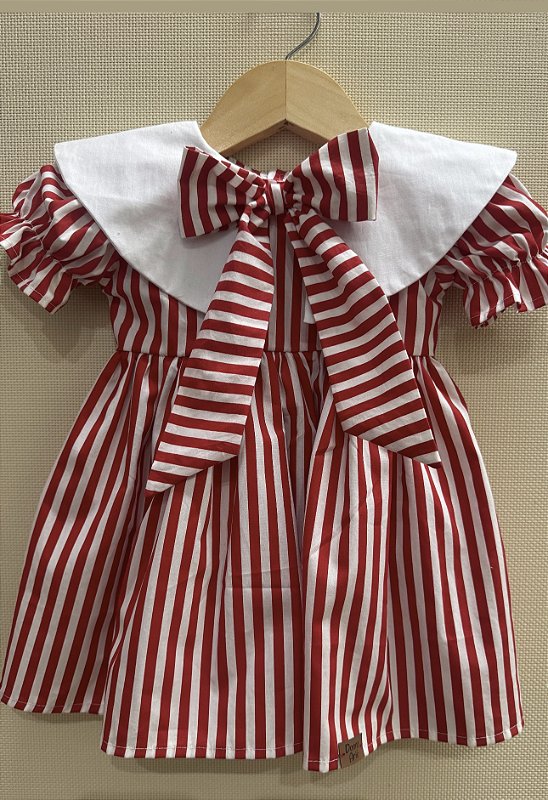 Vestido Lara Listas vermelha