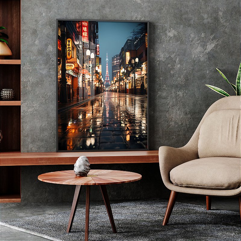 Quadros Com Moldura Street Tokyo