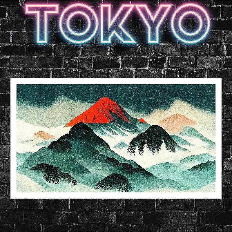 Kit Quadros Decorativos Com Moldura Paisagens Montanhas Tokyo Japan