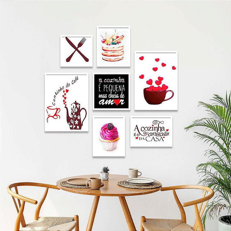Kit Quadros Decorativos com Moldura Café & Cozinha