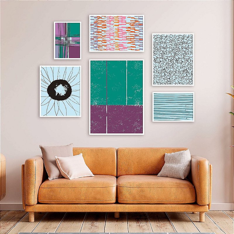 Quadros Decorativos Composê Girassol Linhas & Cores