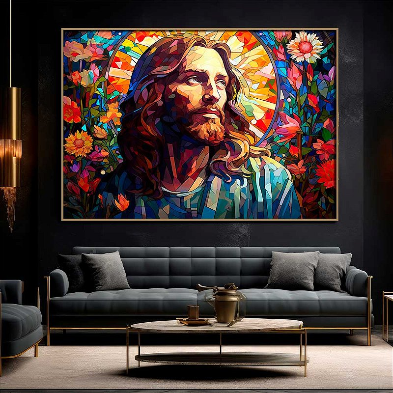 Quadro Decorativo Religioso Jesus Poly Art