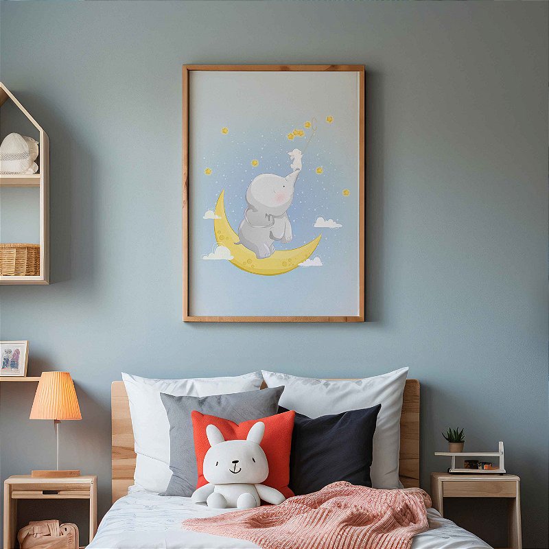 Quadro Decorativo Infantil Elefante Boa Noite