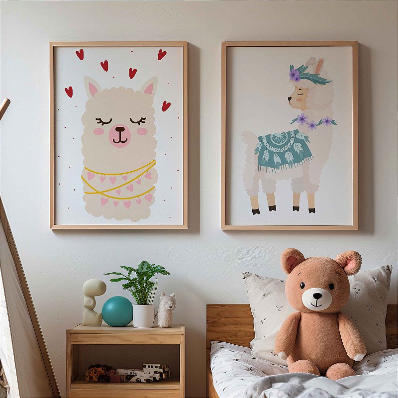 Quadros Decorativos Infantil Ilhamas Divertidas