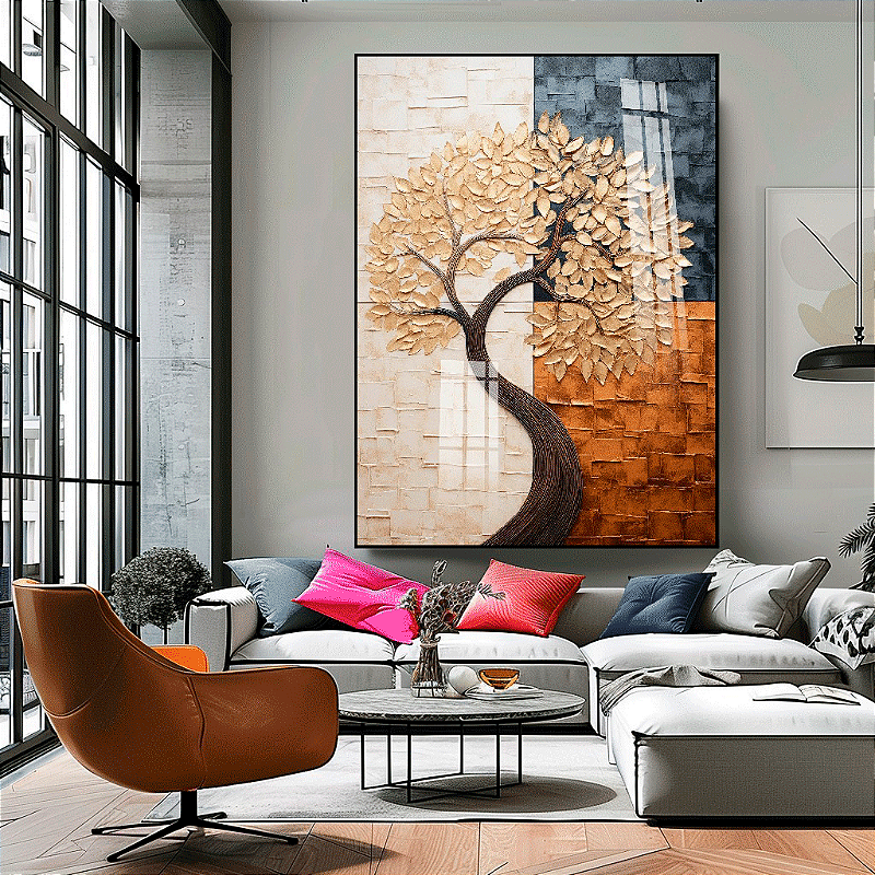 Quadro Decorativo Árvore Da Vida Tons Quentes